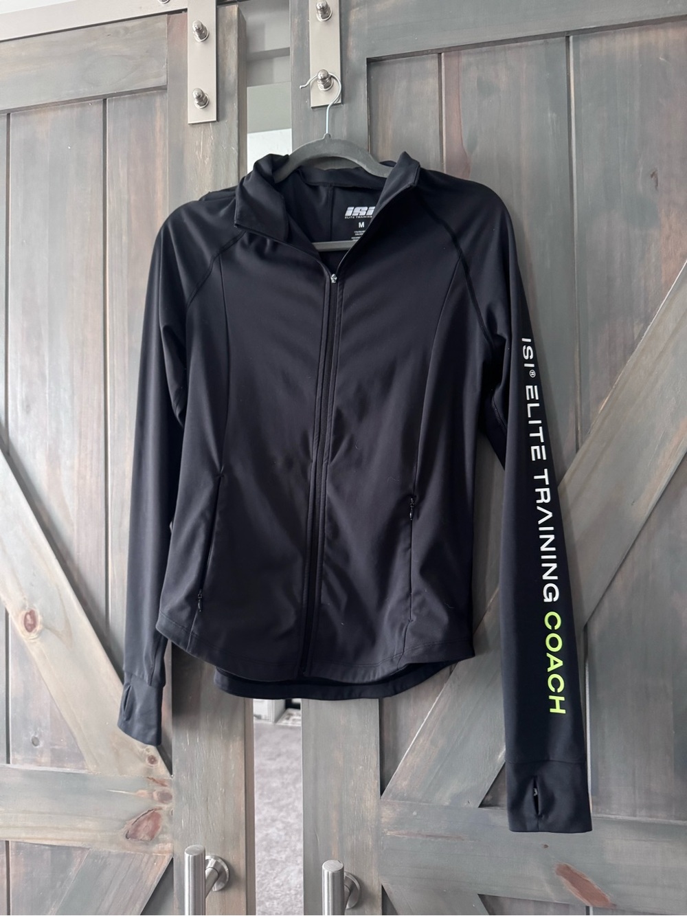 ISI Elite Training Coach Black Zip-Front Hoodie